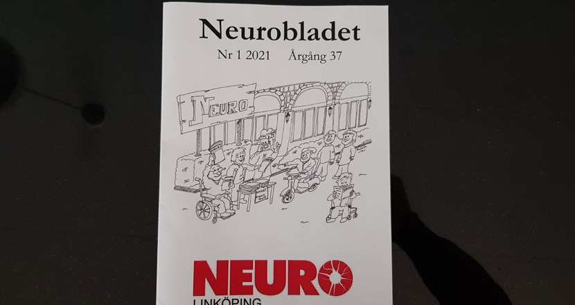 Foto på ett nummer av Neurobladet.